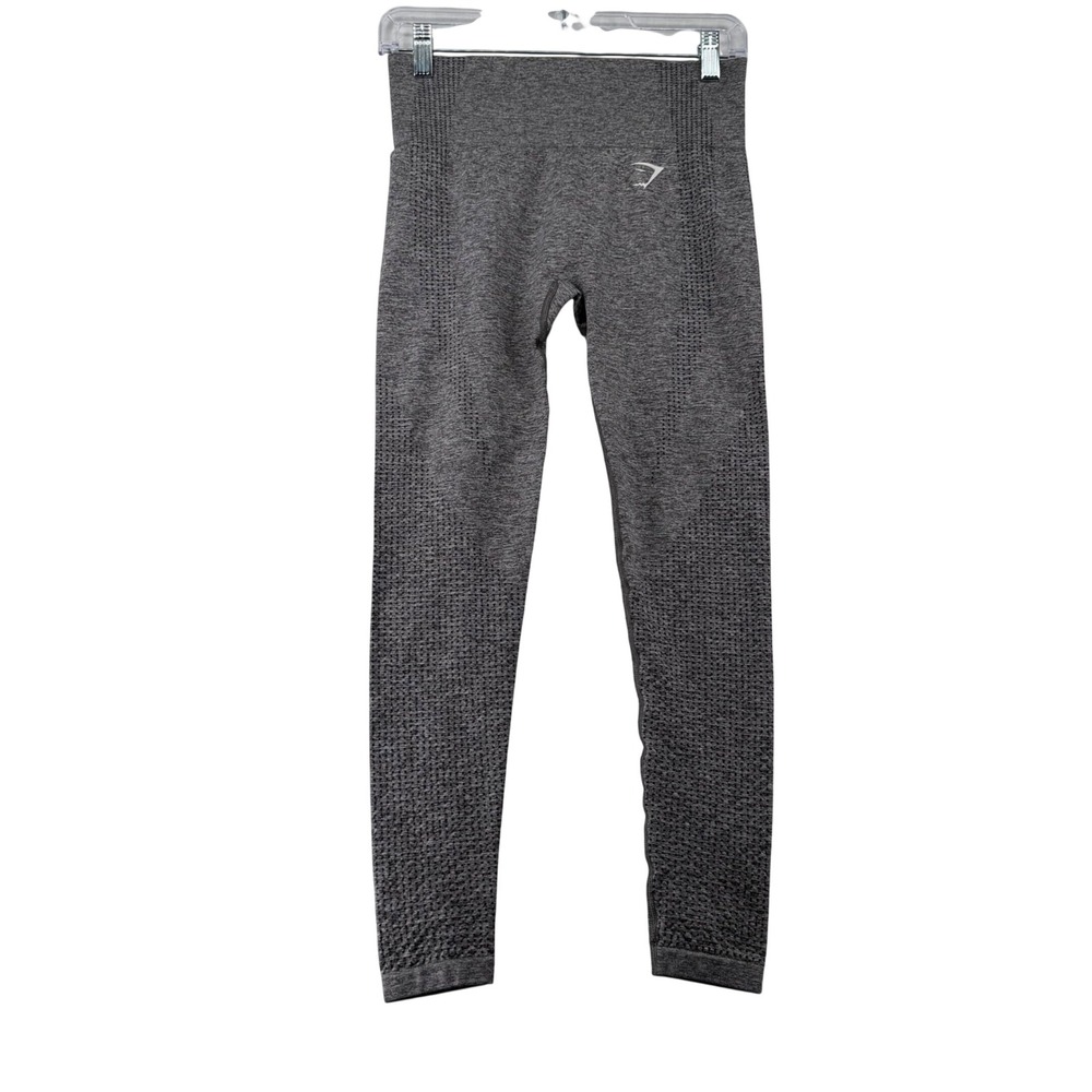 GYMSHARK Vital Seamless 2.0 Leggings Grey Marl High Rise Women Small Athletic